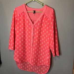 Maurices sheer blouse 3/4 button sleeve. Small.